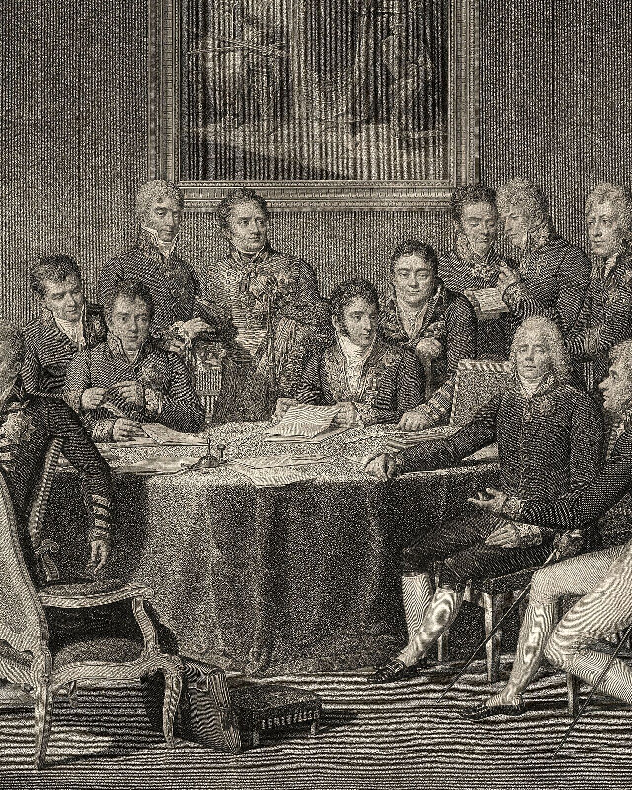 The Congress of Vienna, 1814–1815, where a handful of statesmen redrew Europe on the principle that dynasties, not peoples, owned territory.